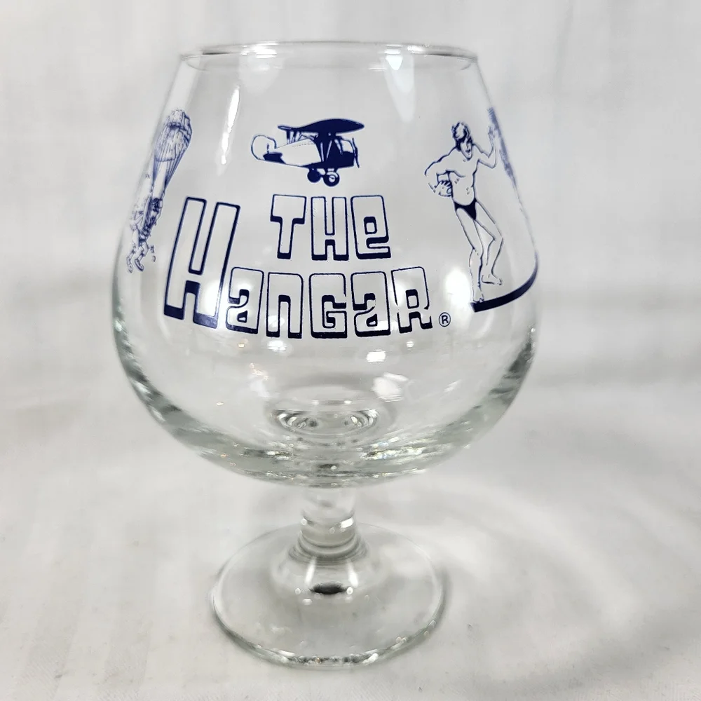 The Hangar Club Brandy Snifter GLASS Camp Springs Maryland Male Dancers